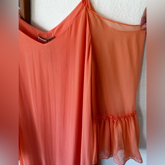 NWT Alice + Olivia Ilaria cold shoulder peach dress Large - Picture 8 of 9